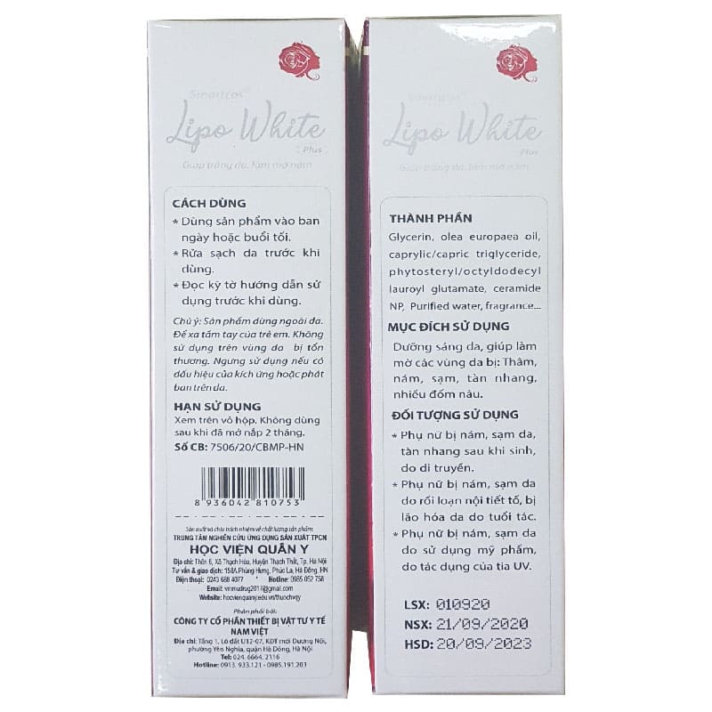 Mỹ Phẩm Trị Nám Lipo White Plus - Mẫu Mới 2020